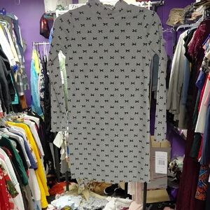 Girls Gray Patterned Dress